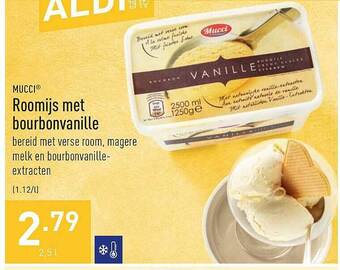 ALDI Mucci Roomijs Met Bourbonvanille aanbieding