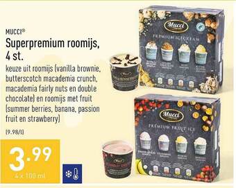 ALDI Mucci Superpremium Roomijs, 4 St. aanbieding