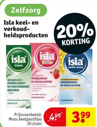 Kruidvat Isla moos keelpastilles 30 stuks aanbieding