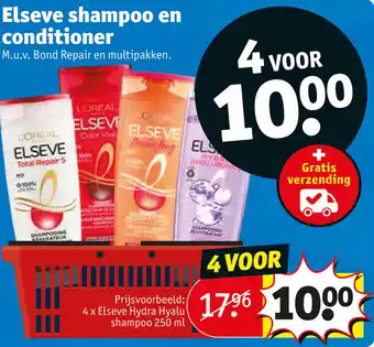 Kruidvat L'Oreal Elseve hydra hyalu shampoo 4 x 250ml aanbieding