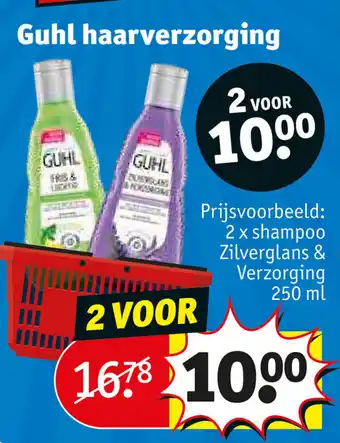 Kruidvat Guhl haarverzorging shampoo zilverglans & verzorging 2 x 250ml aanbieding
