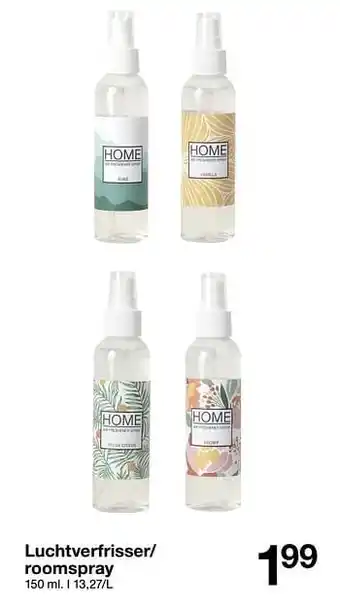 Luchtverfrisser- roomspray 150 ml