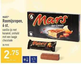 ALDI Mars Roomijsrepen, 6 St. aanbieding