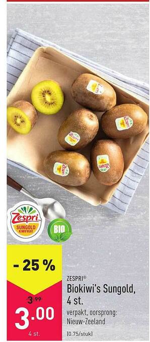ALDI Zespri Biokiwi's Sungold aanbieding