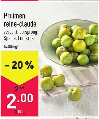ALDI Pruimen Reine-claude aanbieding
