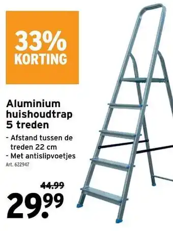 GAMMA Aluminium huishoudtrap 5 treden 22 cm aanbieding
