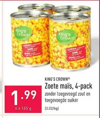 ALDI King's Crown Zoete Mais 4-pack aanbieding
