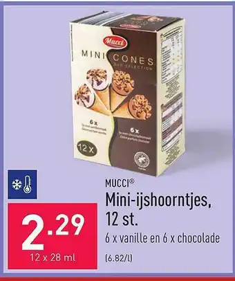 ALDI Mucci Mini-ijshoorntjes, 12 St. aanbieding