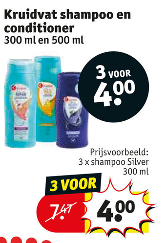 Kruidvat Shampoo silver 3x300ML aanbieding