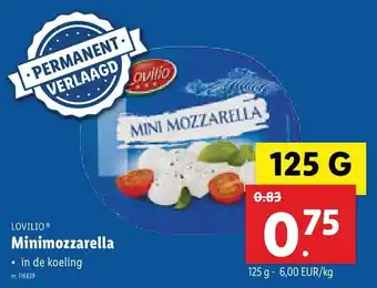 Lidl Lovilio Minimozzarella 125g aanbieding