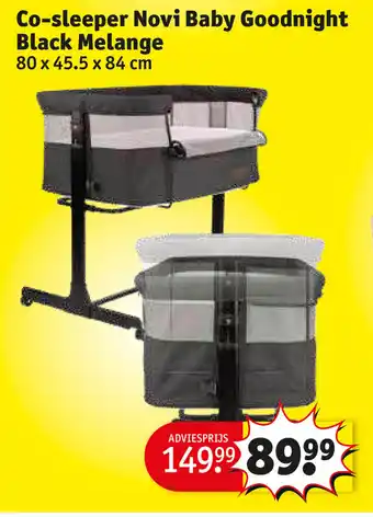 Kruidvat Novi Baby goodnight black melange co-sleeper 80x45.5x84CM aanbieding