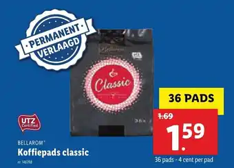 Lidl Bellarom Koffiepads classic 36 pads aanbieding