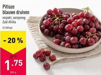 Pitloze blauwe druiven 500 g