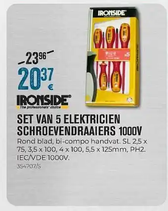Meno Pro Ironside Set Van 5 Elektricien Schroevendraaiers 1000v aanbieding