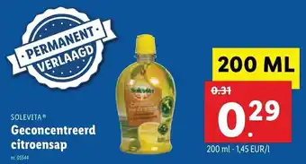Lidl Solevita Geconcentreerd citroensap aanbieding