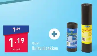 ALDI Folia huisvuilzakken aanbieding
