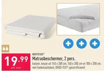 Novitesse matrasbeschermer katoen, keuze uit 140 x 200 cm, 160 x 200 cm en 180 x 200 cm, met hoekelastieken