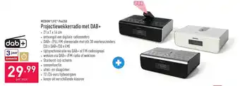 ALDI Medion Life projectiewekkerradio met DAb+, 21 x 7 x 14 cm, aanbieding