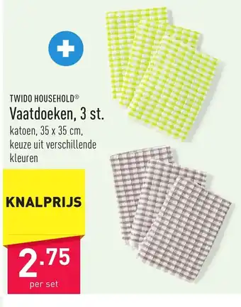 ALDI Twido Household vaatdoeken katoen 35 x 35 cm aanbieding