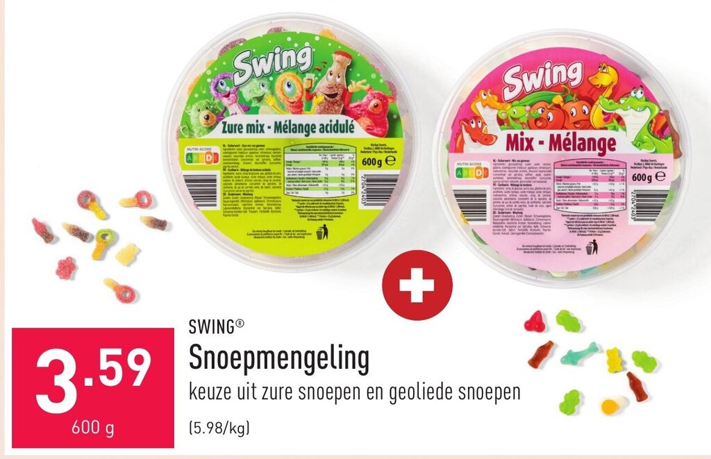Swing snoepmengeling 600 g promotie bij ALDI