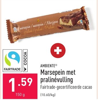 ALDI Ambiente marsepein met pralinevulling 150 g aanbieding