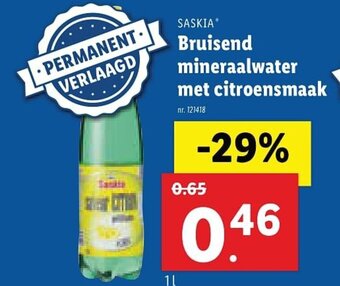 Lidl Saskia Bruisend mineraalwater met citroensmaak aanbieding