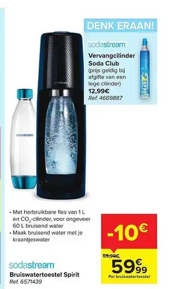 Sodastream Bruiswatertoestel Spirit, Vervangcilinder Soda Club