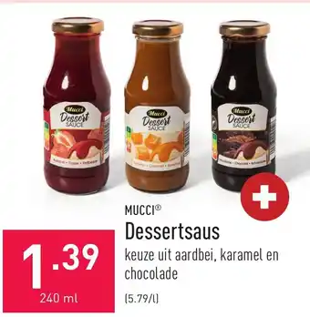 ALDI Mucci Dessertsaus 240ml aanbieding