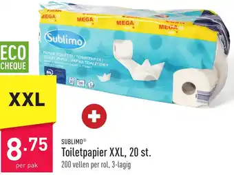 ALDI Sublimo Toiletpapier XXL 20st aanbieding