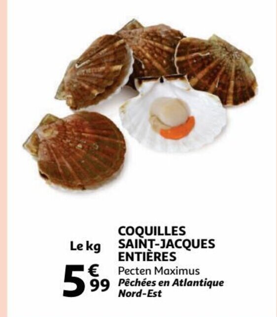 Coquilles SaintJacques Entieres promotie bij Auchan