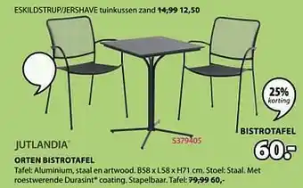 Jysk Orten bistrotafel b58 x l58 x h71 cm aanbieding