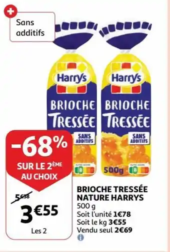 Auchan Harrys Brioche Tressee Nature 500g aanbieding