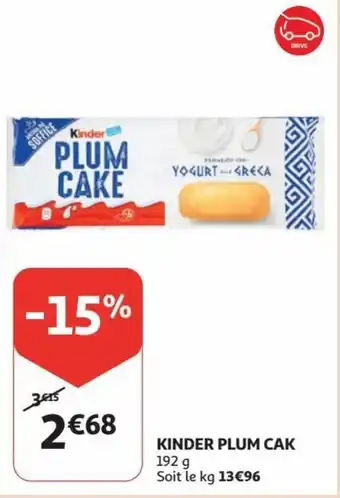 Auchan Kinder Plum Cak 192g aanbieding