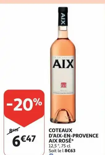 Auchan Aix Rose Coteaux D'Aix - en - Provence 75cl aanbieding
