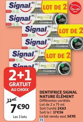 Auchan Signal Nature Element Dentifrice 2 x 75ml aanbieding