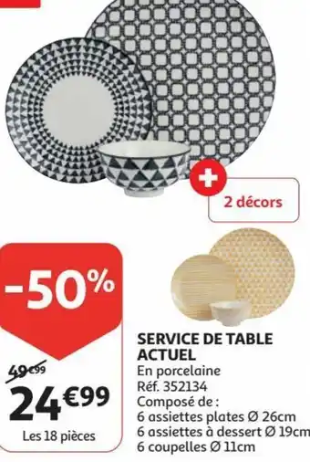 Auchan Service de Table Actuel 18 Pieces Ref 352134 aanbieding