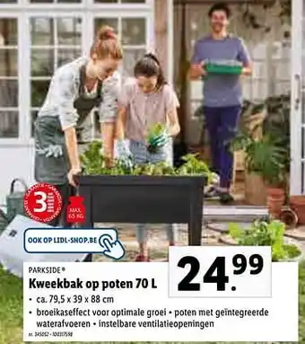 Lidl Kweekbak op poten 70 l 79.5x39x88 cm aanbieding