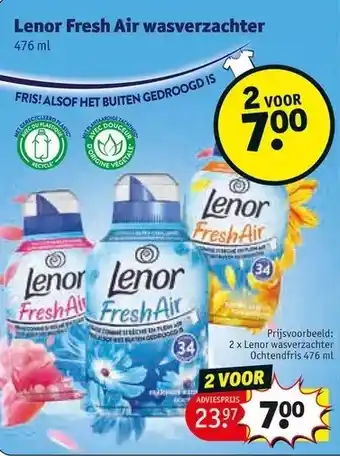 Kruidvat Lenor fresh air wasverzachter 476 ml aanbieding