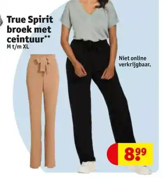 Kruidvat True spirit broek met ceintuur** mt/m xl aanbieding