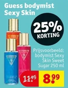 Kruidvat Guess bodymist sexy skin aanbieding