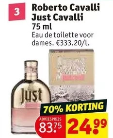 Kruidvat Roberto cavalli just cavalli 75 ml aanbieding