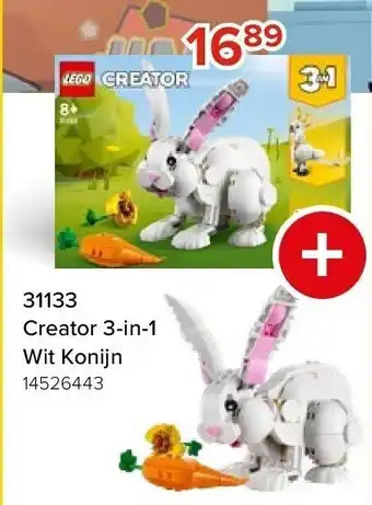 31133 creator 3-in-1 wit konijn