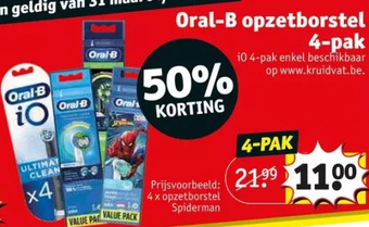 Kruidvat Oral-b opzetborstel 4-pak aanbieding