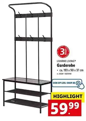 Garderobe 193x90x37 cm
