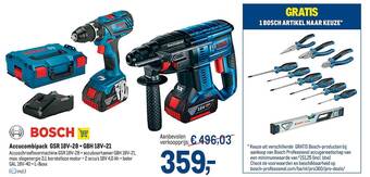 Makro Bosch Accucombipack Gsr 18v-28 + Gbh 18v-21 aanbieding