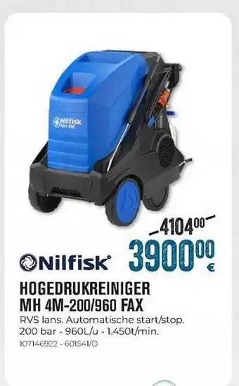 Nilfisk Hogedrukreiniger Mh 4m-200-960 Fax