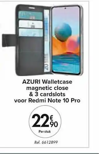 Carrefour Azuri Walletcase Magnetic Close & 3 Cardslots Voor Redmi Note 10 Pro aanbieding
