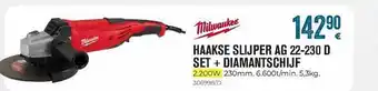 Meno Pro Milwaukee Haakse Slijper Ag 22-230 D Set + Diamantschijf aanbieding