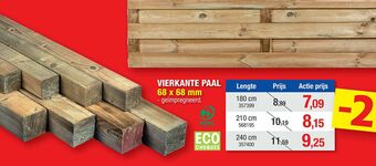 Hubo Vierkante Paal 68 X 68 Mm aanbieding