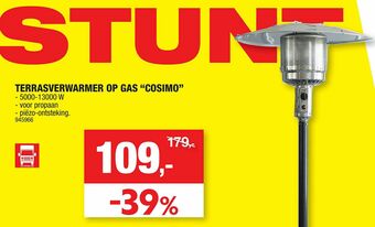 Hubo Terrasverwarmer Op Gas aanbieding